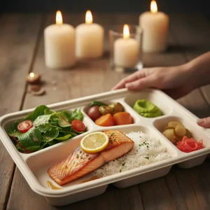 Square Bowl Disposable food bowls with lids from Easy Green is nontoxic, harmless