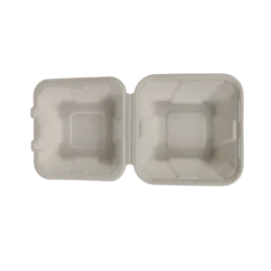 6x6 inch clamshell disposable Sugarcane Bagasse Food Container Biodegradable Compostable