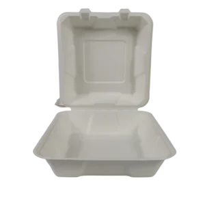 8x8inch lunch box disposable Sugarcane Bagasse Food Container Biodegradable Compostable