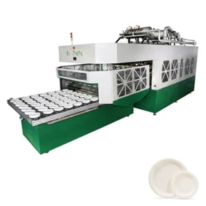 LD-12-1850 Biodegradable Sugarcane Bagasse Disposable Pulp Moulded Disposable Food Packaging Tableware Making Machine Fully Automatic Production Line
