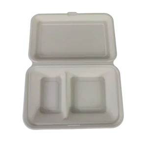 9x6inch 2compartment lunch box disposable Sugarcane Bagasse Food Container Biodegradable Compostable