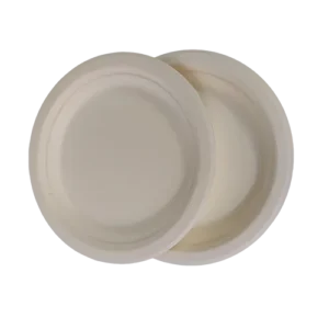 Round Plate 7inch disposable Sugarcane Bagasse Food Container Biodegradable Compostable