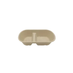 1000 Double-Compartment Box disposable Sugarcane Bagasse Food Container Biodegradable Compostable